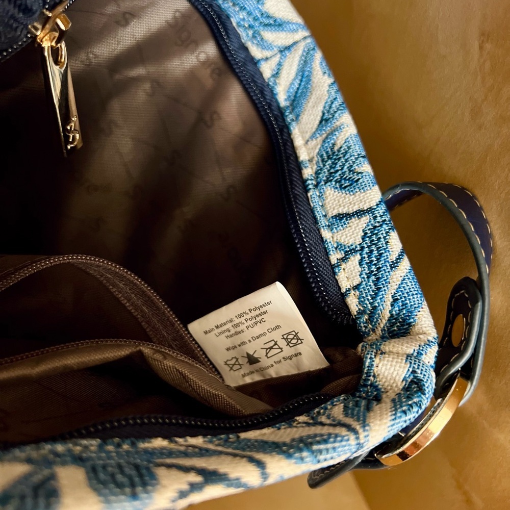 Signare William Morris Willow Bough Blue Tapestry Crossbody Bag - Picture 10 of 10